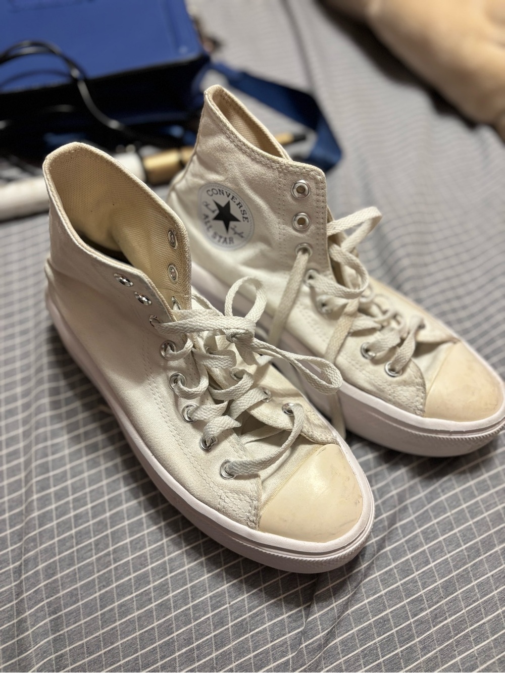 Converse High Top Sneakers in Cream